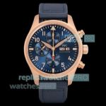 TWS Factory Swiss Clone IWC Pilot's Chronograph Blue Dial Schaffhausen Spitfire Bronze Watch 